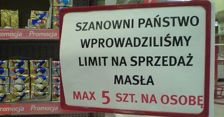Limit na sprzedaż masła - zdjęcia Internautów