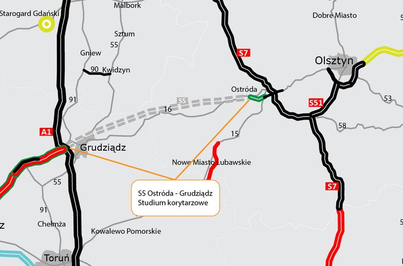 GDDKiA zapowiada budowę łącznika między drogami A1 a S7