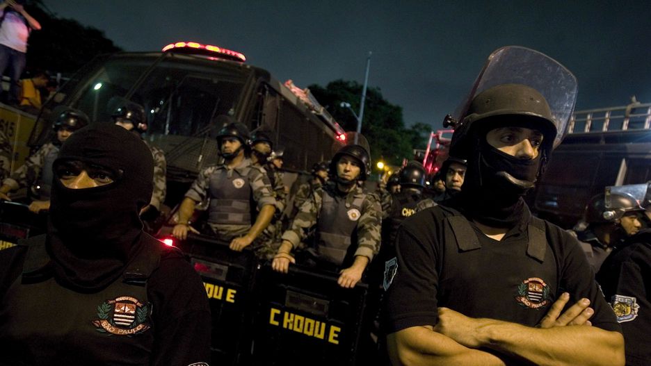 Starcia z policją w Sao Paulo.