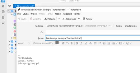 Thunderbird: jak dodać stopkę do wiadomości?
