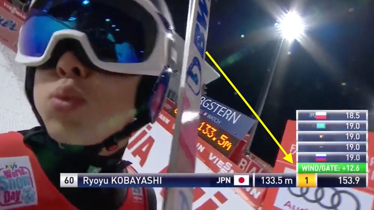 YouTube / Przelicznik dla Ryoyu Kobayashiego po dalekim skoku na 133,5 metra