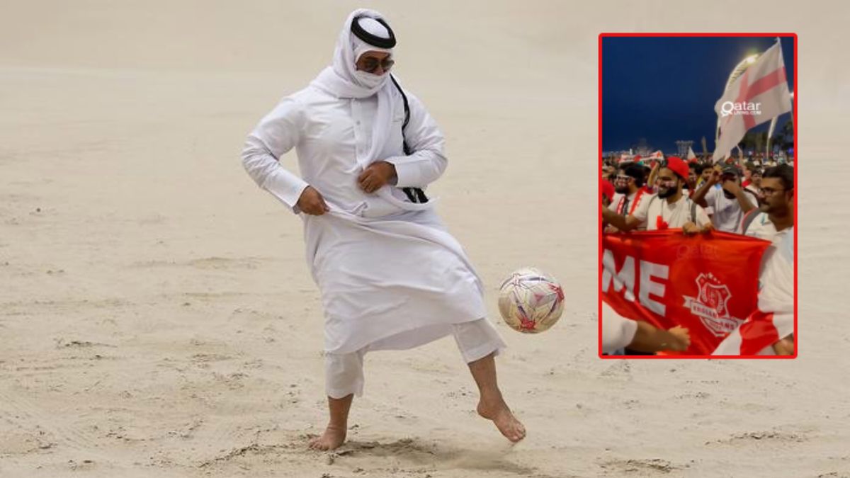 Na dużym zdjęciu: obywatel Kataru (Getty Images), na małym: poprzebierani 