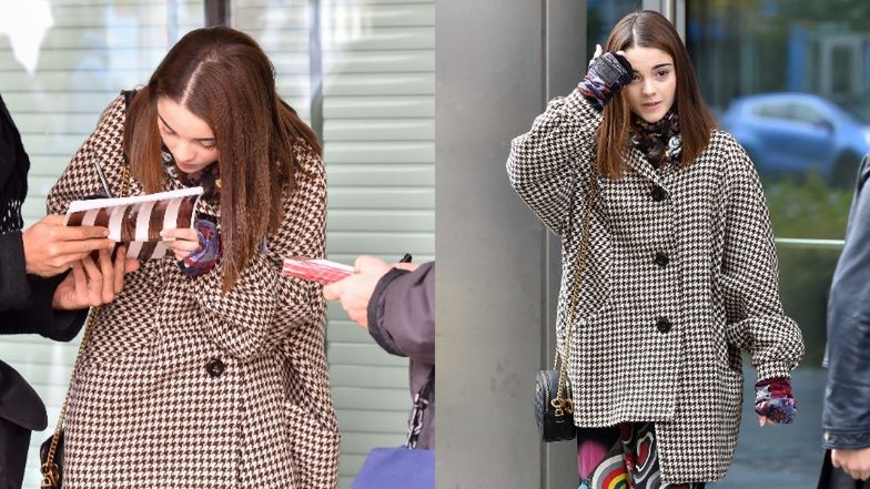 Alicja Wieniawa-Narkiewicz wychodzi ze studia TVN