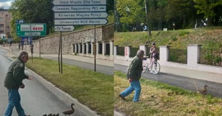 Taki widok w Toruniu. Mężczyzna wszedł na ruchliwą jezdnię i zatrzymał ruch