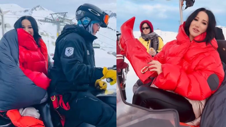 Justyna Steczkowska hasała po górach w butach na wysokim obcasie