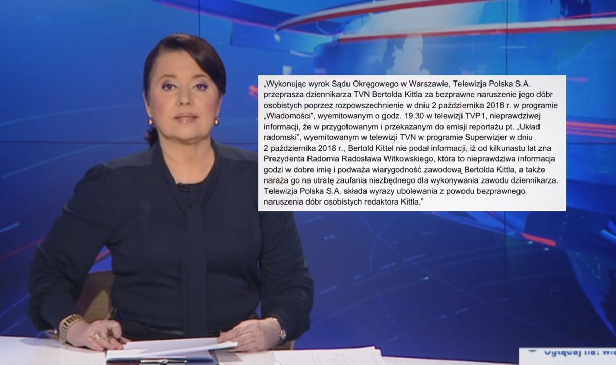 "Wiadomości" musiały przeprosić reportera TVN