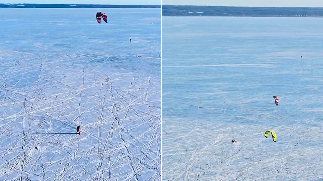 wiadomości,aktualności,WP Wiadomości Zalew Wiślany pokrył lód. Narciarze 