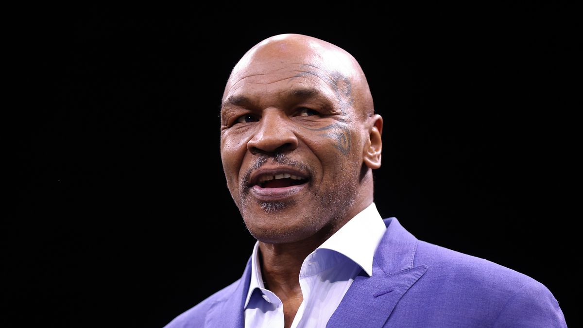 RIYADH, SAUDI ARABIA - FEBRUARY 26: Former Boxer Mike Tyson looks on prior to the Cruiserweight Title fight between Jake Paul and Tommy Fury at the Diriyah Arena on February 26, 2023 in Riyadh, Saudi Arabia. (Photo by Francois Nel/Getty Images)