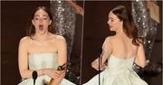 Oscary 2024. Emma Stone z pęknięta sukienką na scenie. "Nie patrzcie na tył!"