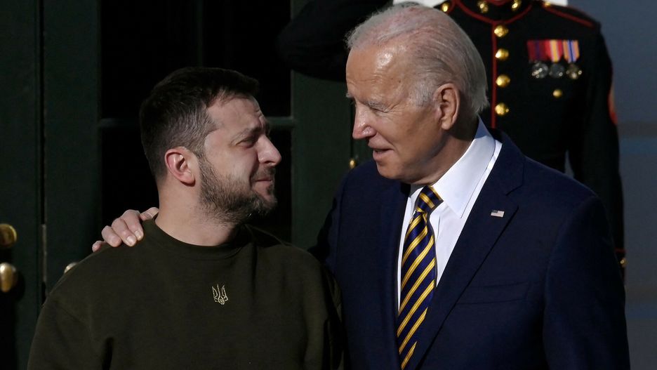Wołodymir Zełenski i Joe Biden
