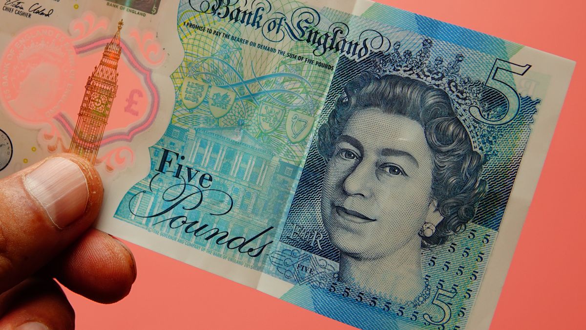 A British pound is being displayed in Yichang, China, on July 23, 2024. (Photo by Costfoto/NurPhoto via Getty Images)