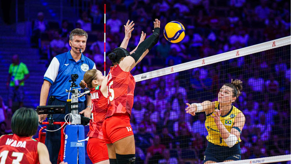 Materiały prasowe / VolleyballWorld / Mecz Brazylia - Japonia w LN 2025