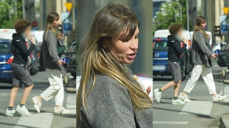 Agnieszka Dygant i Daria Widawska spacerują z synami