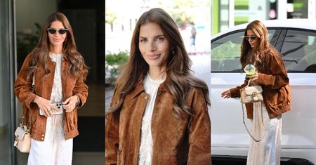 Weronika Rosati wychodzi ze studia "DDTVN" uzbrojona w torebkę za ponad 10 tysięcy złotych