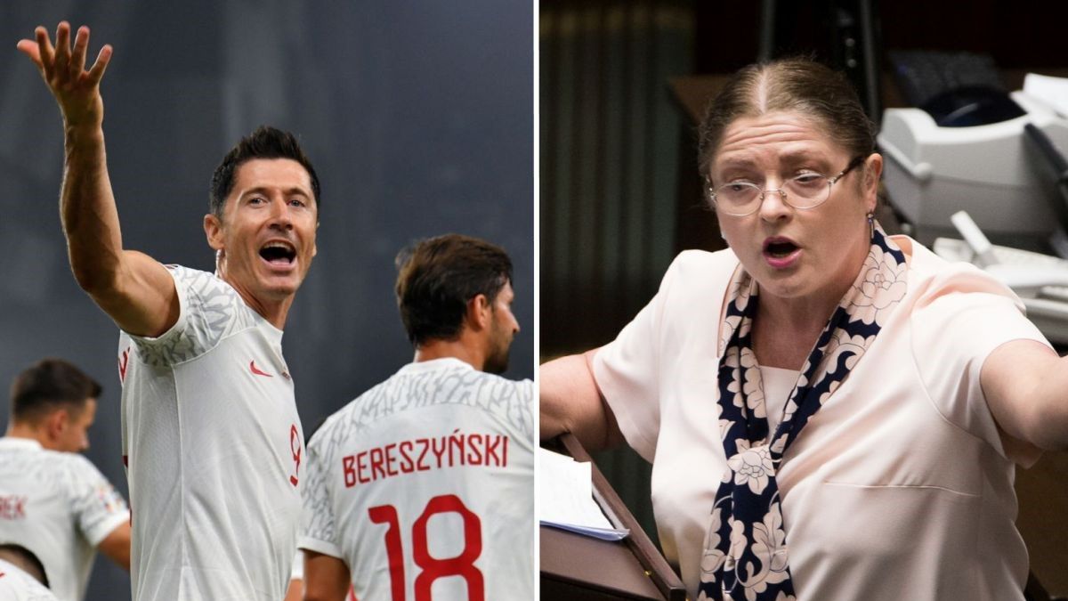 Piłkarze reprezentacji Polski i Krystyna Pawłowicz