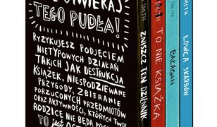 NIE OTWIERAJ TEGO PUDŁA. nowy pakiet Delux - 4 bestsellery Keri Smith: Zniszcz ten dziennik, To nie książka, Bałagan, Łowca skarbów