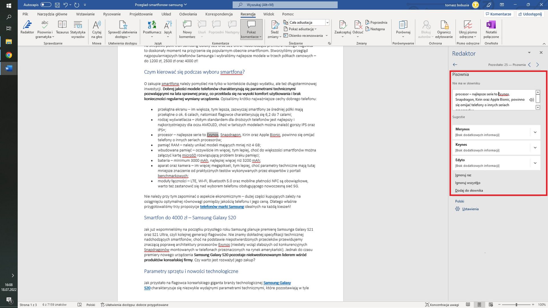 Jak wykorzystać Redaktora w Microsoft Word?