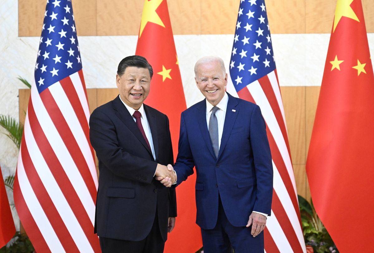 Prezydent USA Joe Biden i prezydent Chin Xi Jingping