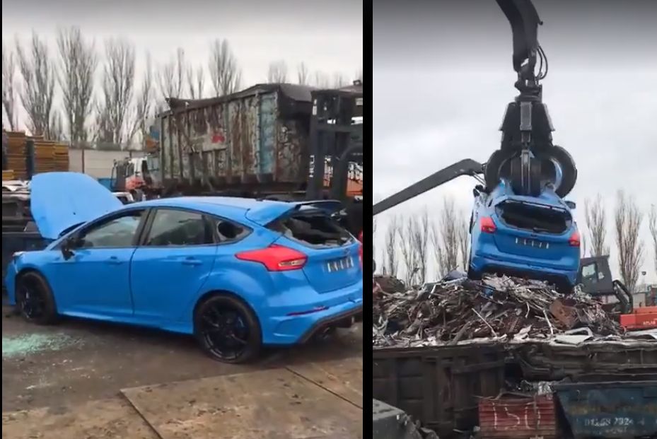 Ford Focus RS na złomowisku. Przerażający widok.