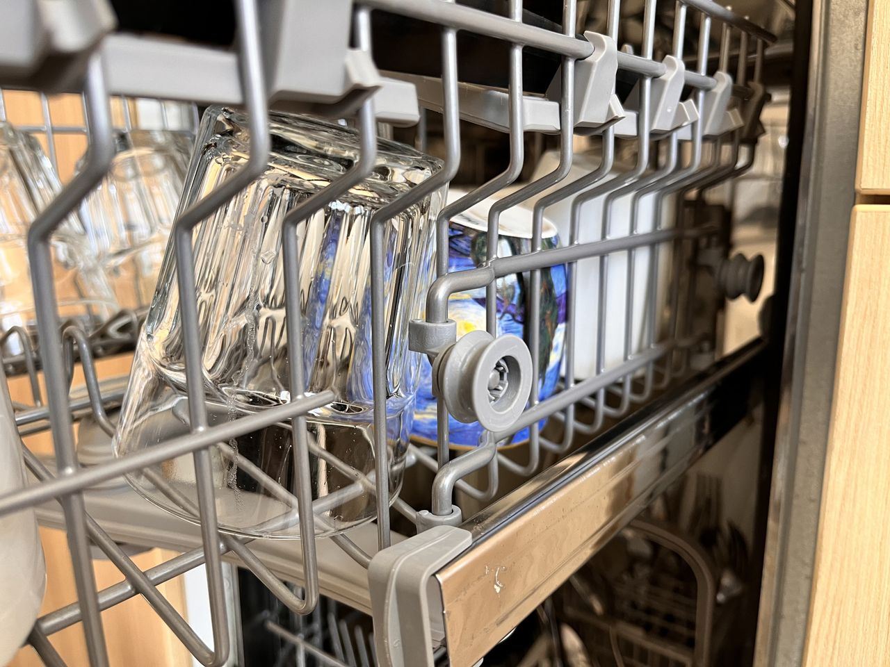 Additional wheels in the dishwasher that will prevent water from settling on the dishes.
