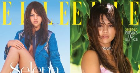 Selena Gomez rozchyla usta na tle egzotycznej roślinności