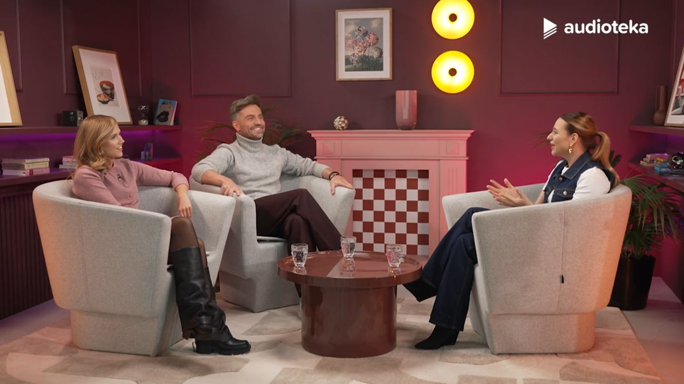 Agnieszka Kaczorowska i Marcin Rogacewicz w podcaście Audioteki