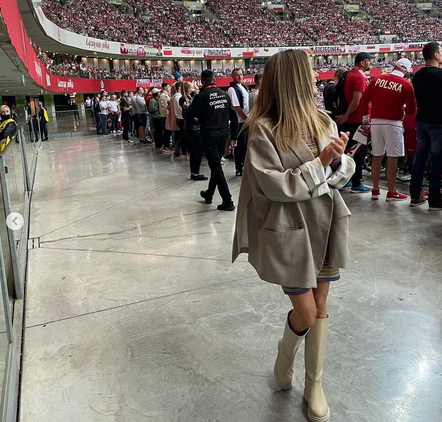 Małgorzata Rozenek na meczu reprezentacji