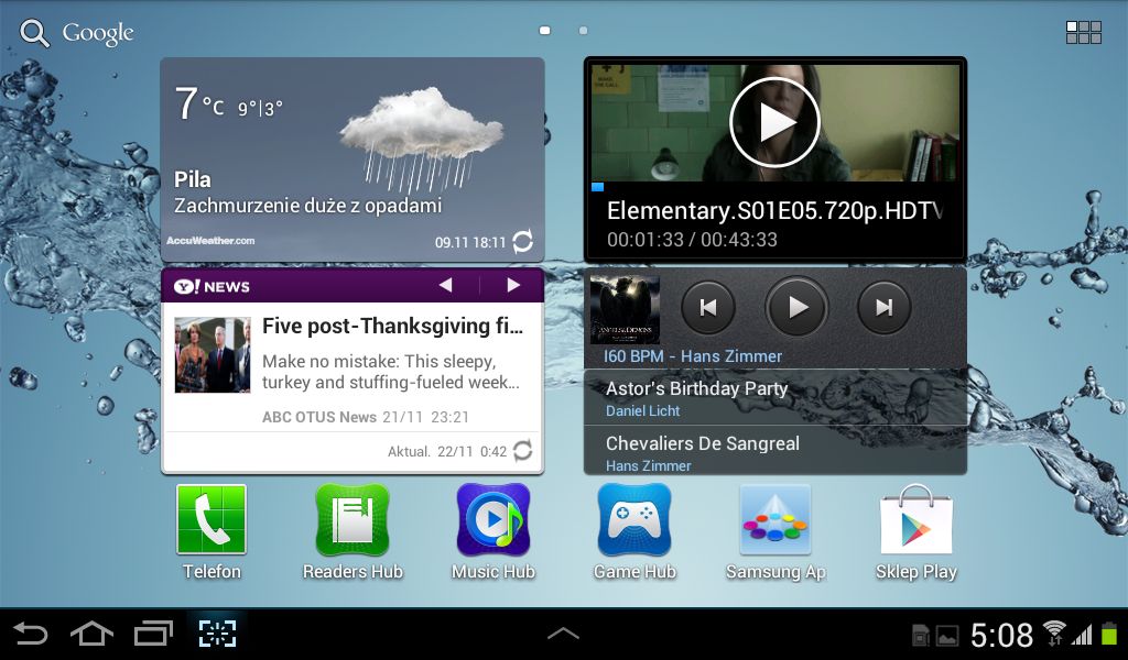 Ekran główny Galaxy Taba 2 7.0 (fot. wł.)