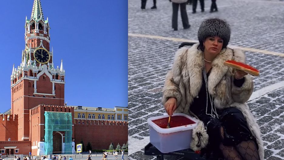 Rosyjska blogerka zdziwiła się, gdy  fotografowanie się na Placu Czerwonym z wielkim pojemnikiem czerwonego kawioru służby uznały za prowokację