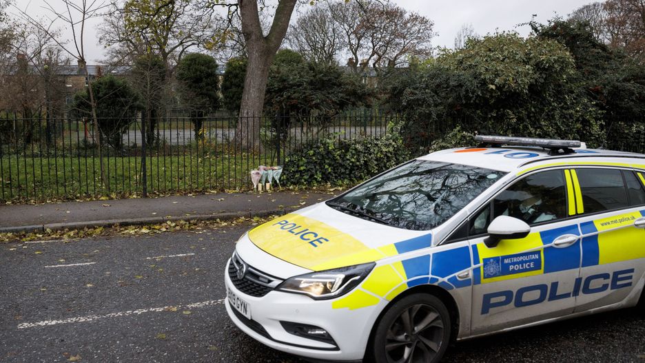 LONDON, ENGLAND - DECEMBER 13: A police car on patrol drives past Brunswick Park on December 13, 2021 in the Camberwell area of London, England. Petra Srncova, whose body was found in the park yesterday morning, was last seen two weeks ago, taking a bus on November 28. She was reported missing on December 3 by a concerned colleague at Evelina London Children's Hospital. (Photo by Rob Pinney/Getty Images)