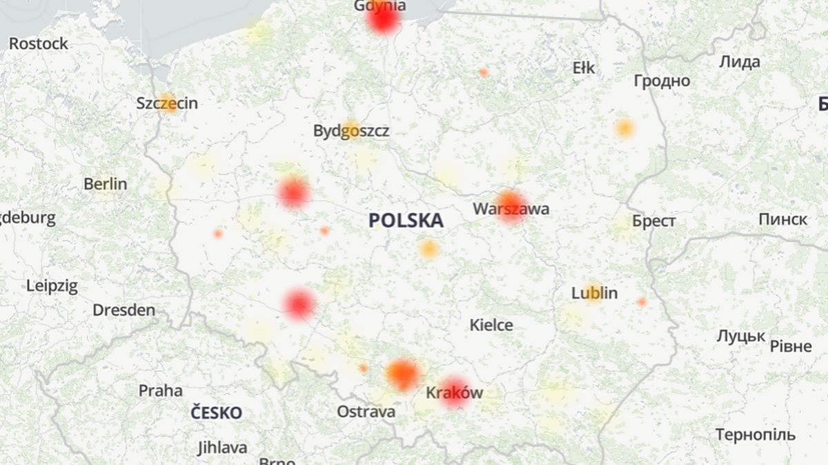 Problemy w wielu miastach