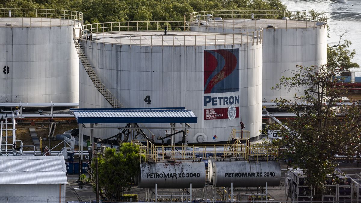 Storage tanks at the Petron Corp. Mandaue Terminal, in Mandaue City in Cebu, the Philippines, on Tuesday, April 23, 2024. The Philippines is scheduled to release trade figures on May 8. Photographer: Lisa Marie David/Bloomberg via Getty Images