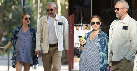 Natalie Portman w ZAAWANSOWANEJ CIĄŻY przechadza się po Paryżu z ukochanym. Romantiko? (ZDJĘCIA)
