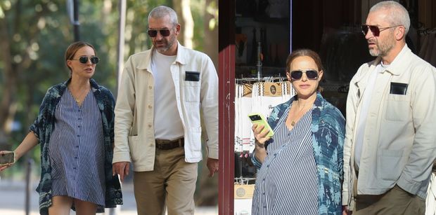 Natalie Portman w ZAAWANSOWANEJ CIĄŻY przechadza się po Paryżu z ukochanym. Romantiko? (ZDJĘCIA)