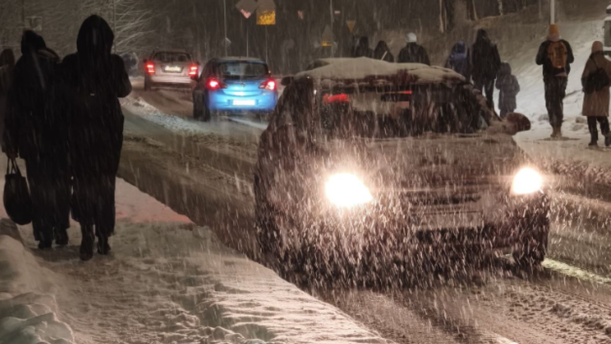 Intensywne opady śniegu w Olsztynie