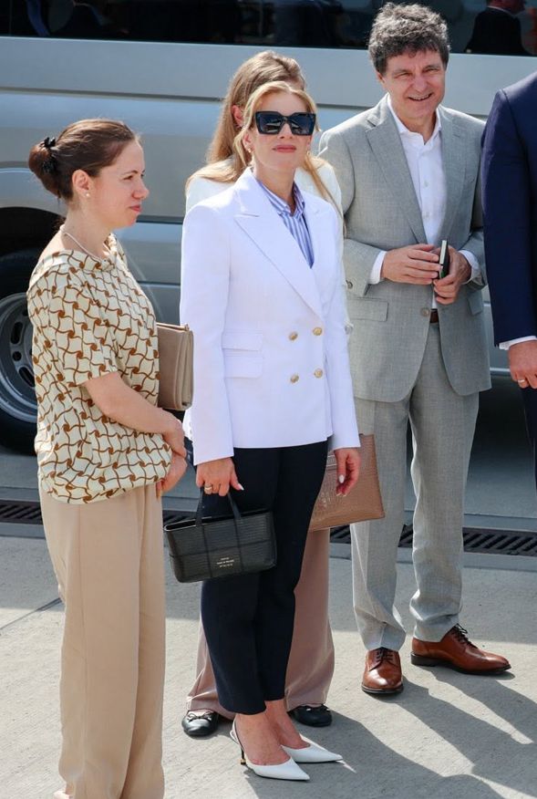 Marta Nawrocka na spotkaniu w Juracie