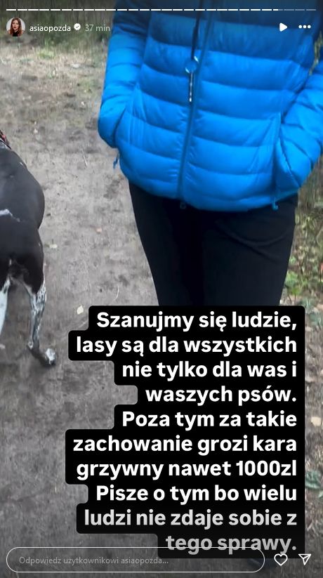Joanna Opozda apeluje do właścicieli psów