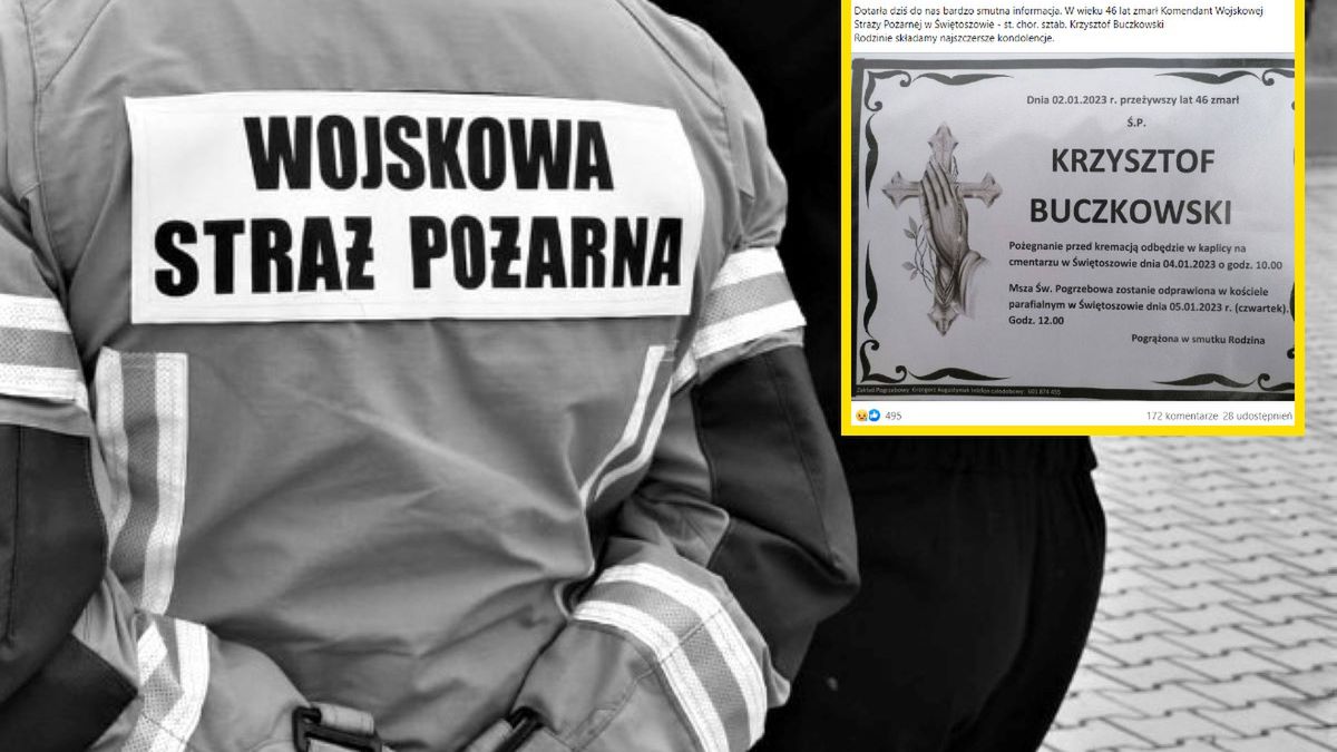 Nie żyje Komendant Wojskowej Straży Pożarnej 10 Brygady Kawalerii Pancernej w Świętoszowie st. chor. sztab. Krzysztof Buczkowski 