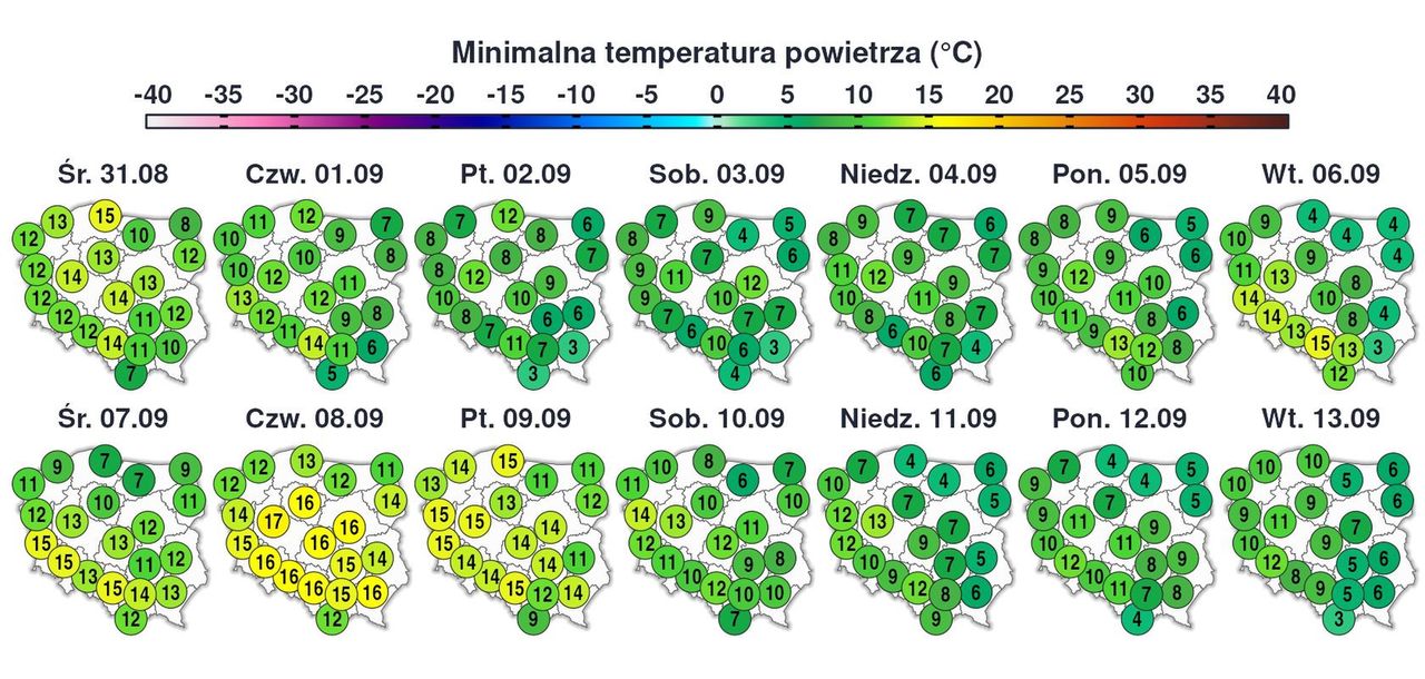 Centrum Modelowania Meteorologicznego IMGW-PIB przewiduje nadejście chłodnych nocy