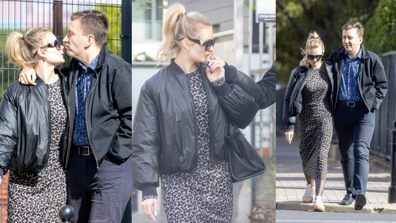 Łukasz Schreiber spaceruje z żoną