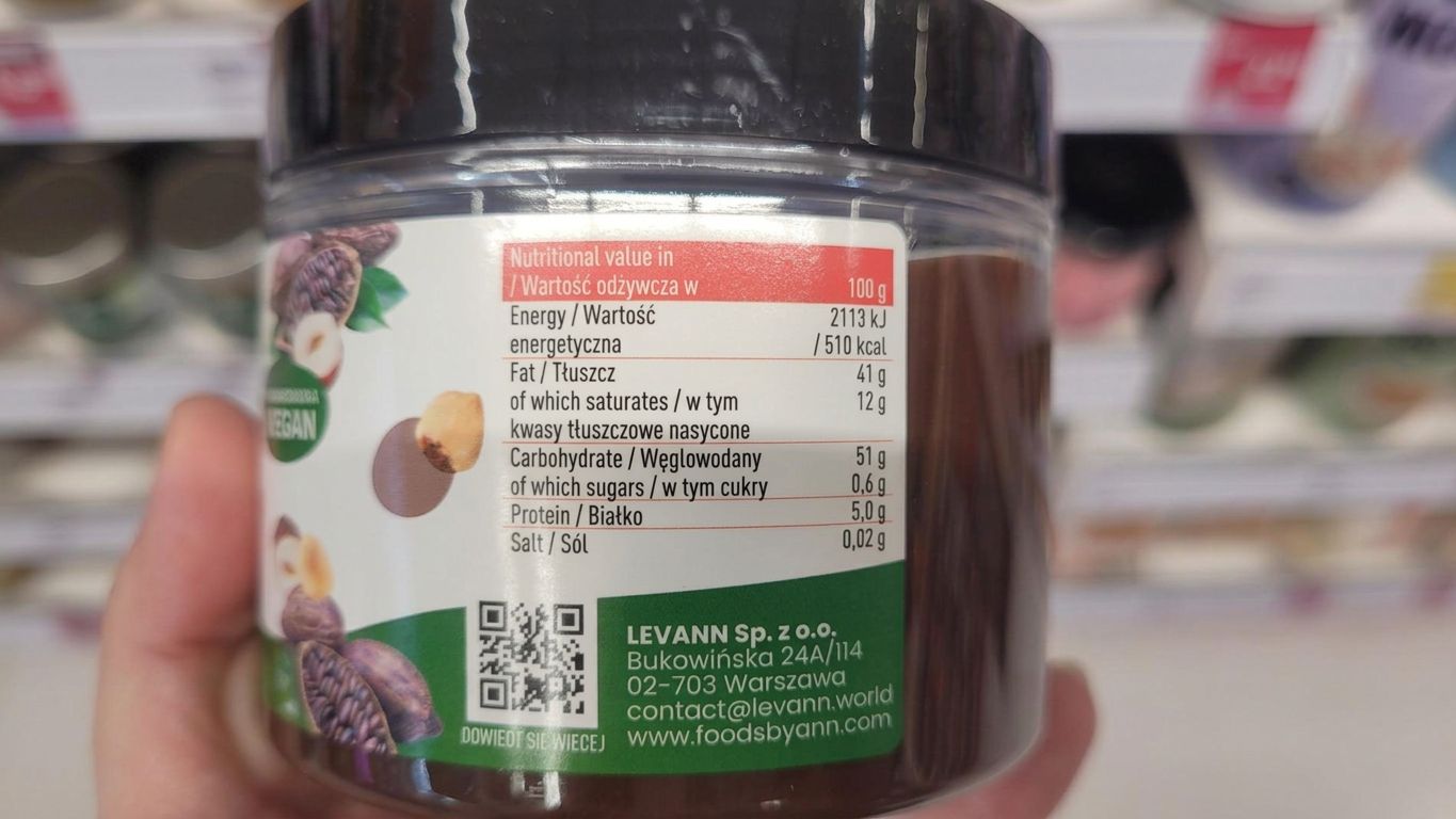 Wartości odżywcze produktu sygnowane przez RL9
