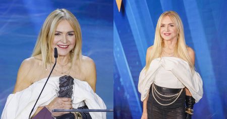 Monika Olejnik bryluje na gali w topie z wielką falbaną i prześwitującej spódnicy. Ikona?