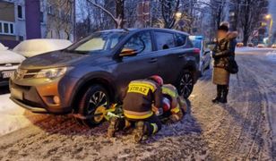 Jechała z blokadą na kole. Myślała, że ostrzeżenia to tylko ulotka
