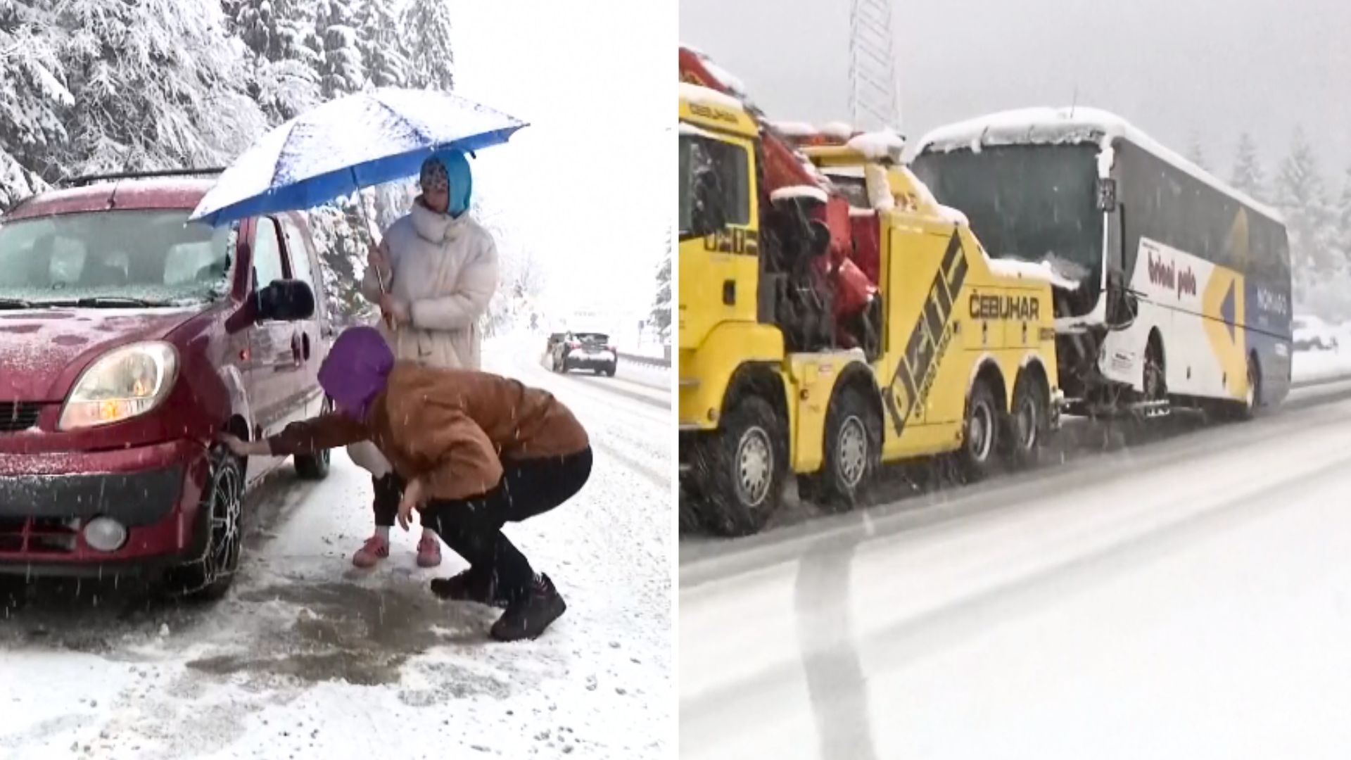 Niespodziewany powrót zimy. Tak wyglądają drogi pod stolicą Chorwacji