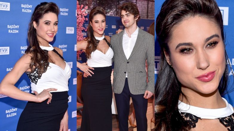 Ida Nowakowska z mężem na prezentacji ramówki TVP