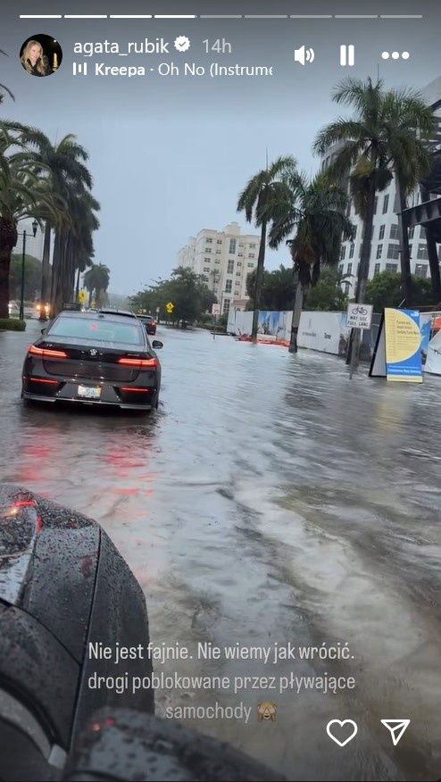 Agata Rubik pokazała powódź w Miami