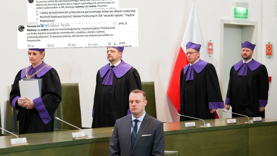 Posiedzenie Izby Kontroli Nadzwyczajnej i Spraw Publicznych Sadu Najwyzszego ws. waznosci wyborow parlamentarnych z 15 pazdziernika 