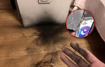 Eksplozja powerbanka. Zostały tylko czarne ślady