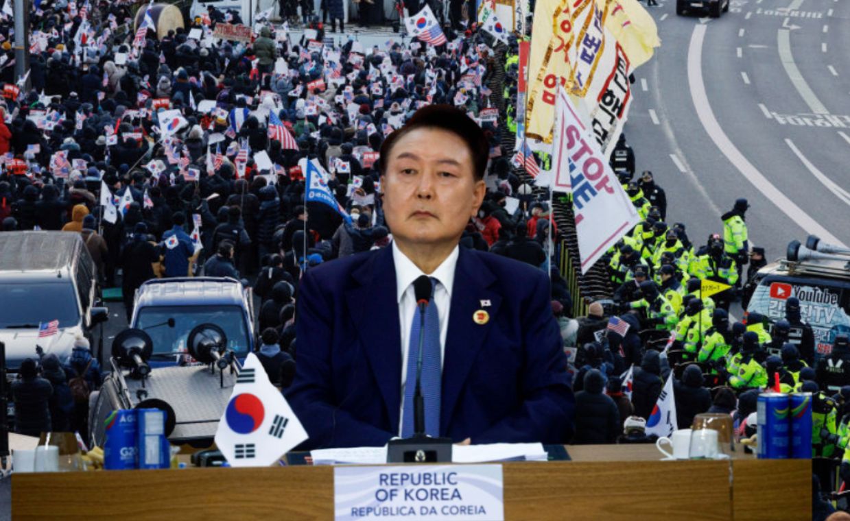 It happened at night. The military is blocking the arrest of the President of South Korea.