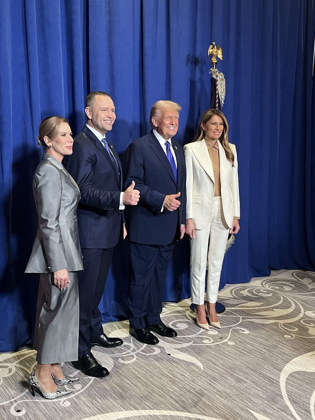 Nawroccy na spotkaniu z Trumpami